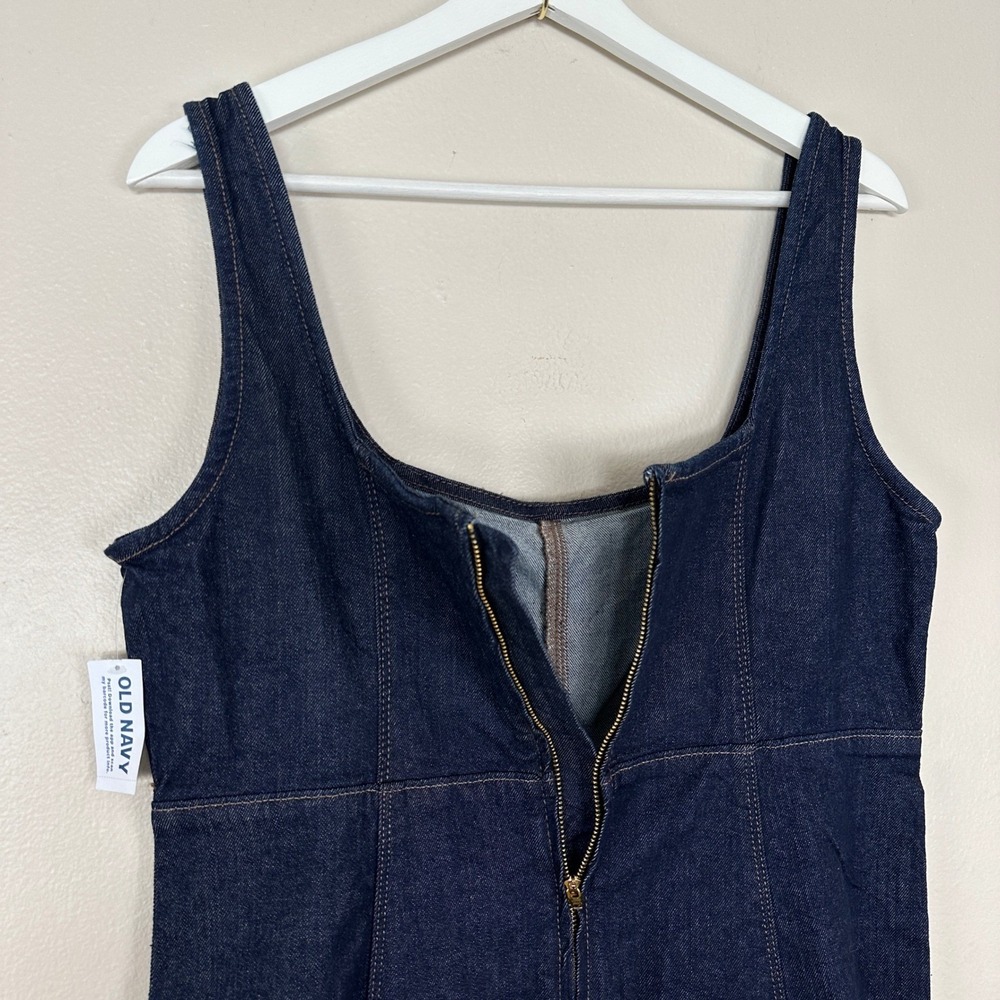 Old Navy Dark Blue Denim Midi Dress - Picture 4 of 12